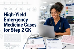 High-yield emergency medicine cases for Step 2 CK with clinical reasoning and next best step strategy.