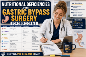 Nutritional Deficiencies After Gastric Bypass Surgery for Step 2 CK and Step 3