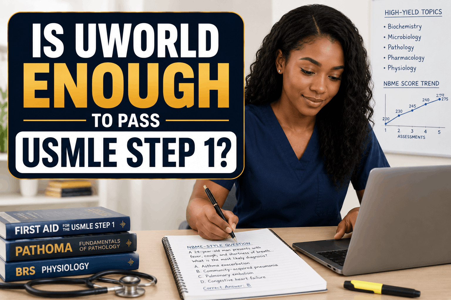 Is UWorld enough to pass USMLE Step 1 clinical reasoning study guide