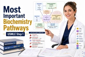 Most Important Biochemistry Pathways for Step 1 with glycolysis, TCA cycle, ETC, PPP, urea cycle, and glycogen metabolism
