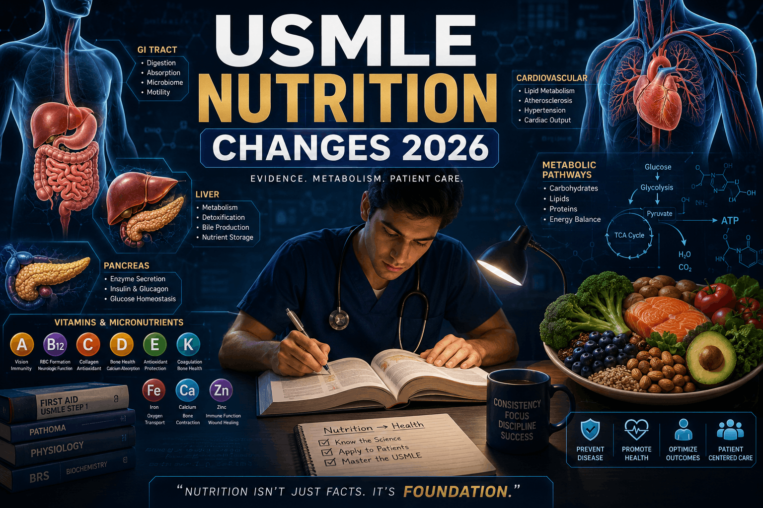 USMLE nutrition changes in 2026 for Step 1 Step 2 CK and Step 3.