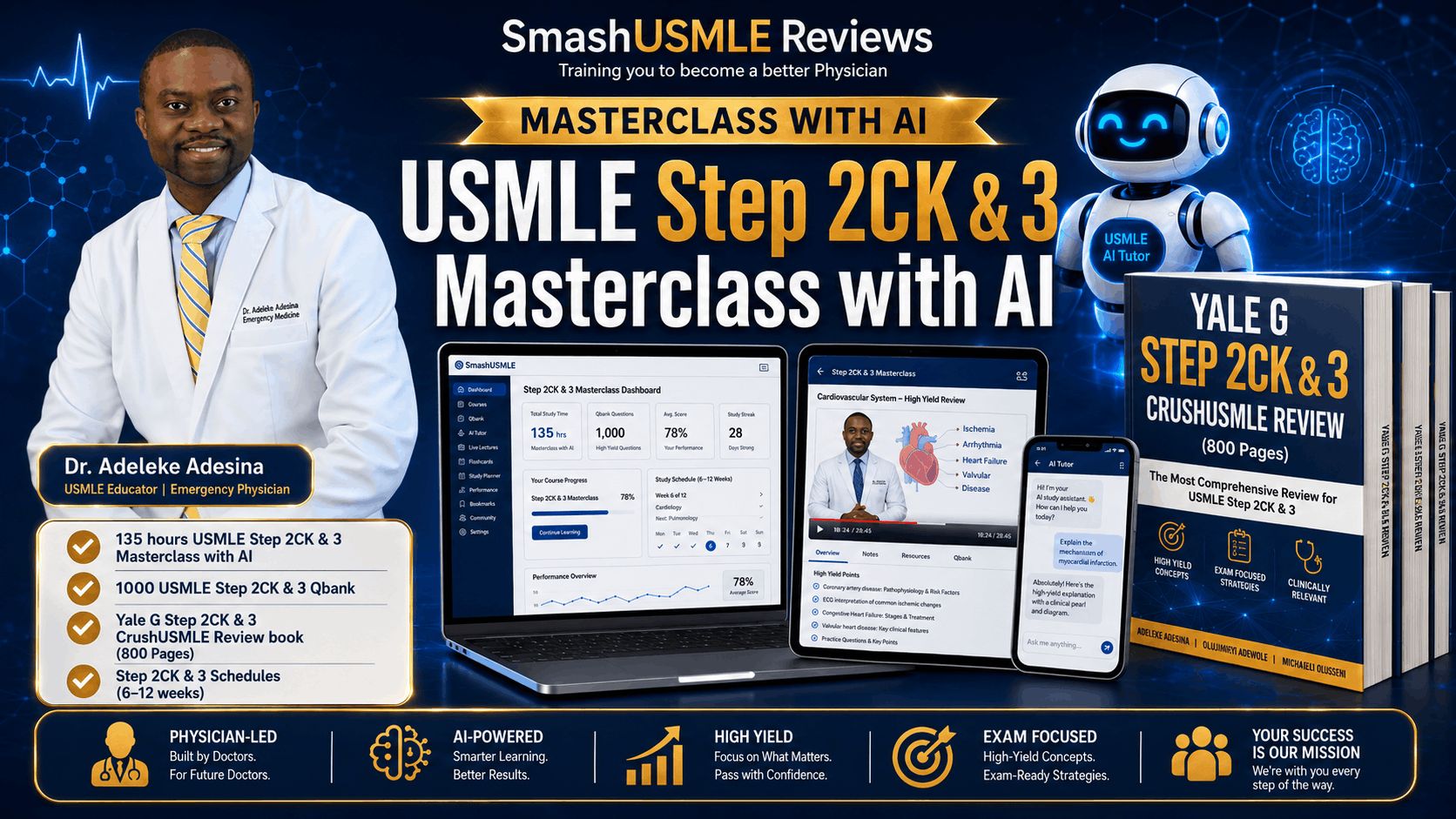 USMLE Step 2 CK and Step 3 Masterclass with AI and Self-Paced Course