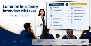 Common Residency Interview Mistakes IMGs Make with physician educator teaching international medical graduates how to avoid interview mistakes and improve residency interview performance