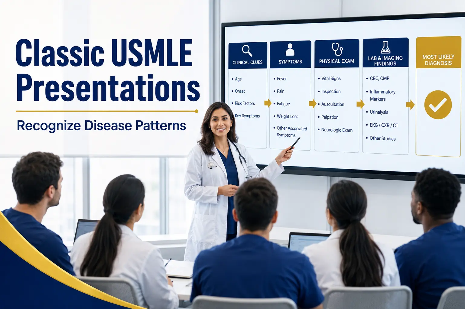 How to Recognize Classic USMLE Disease Presentations with physician teaching students clinical clues, symptoms, labs, and disease patterns.