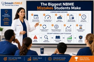 The Biggest NBME Mistakes Students Make while preparing for the USMLE, including poor exam review, weak subject analysis, and ineffective study strategies.